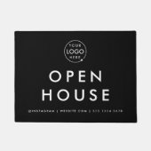 オープンハウス不動産業モダンブラック不動産仲介業者 ドアマット (正面)