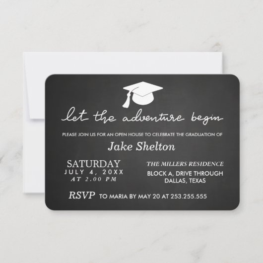 オープンハウス卒業式で冒険を始める 招待状 (正面)