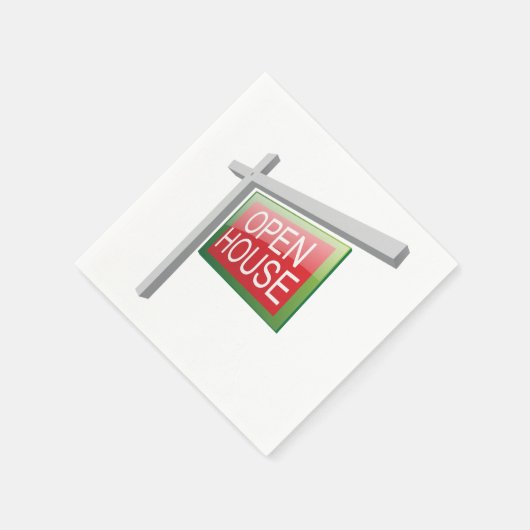 オープンハウス実在エステートサイン紙ナプキンス スタンダードカクテルナプキン (角)