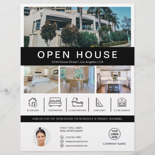 オープンハウス実在エテート不動産仲介業者カスタムロゴ チラシ (正面)