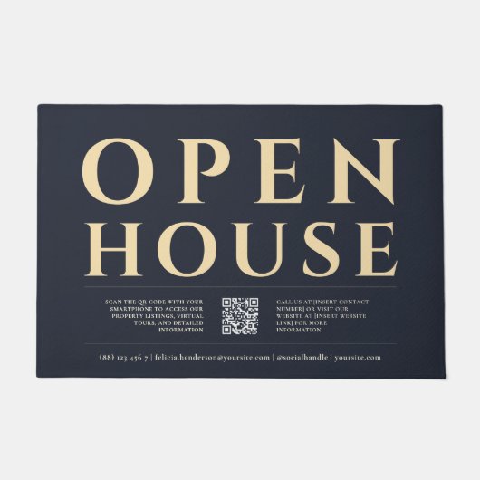 オープンハウス実在不動産代理不動産仲介業者ブルー ドアマット (正面)