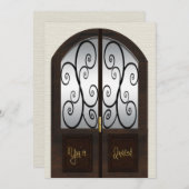 オープンハウス招待状 - おしゃれなツーガラスドア 招待状 (正面/裏面)