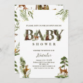 オープンハウス森林動物の赤ちゃんシャワー 招待状 (正面/裏面)