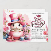 オープンハウス茶パーティーベビーガールシャワー 招待状 (正面/裏面)