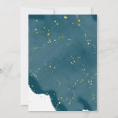 オープンハウス ネイビーブルー スプリンクル ゴールド ベビーシャワー 招待状 (裏面)