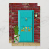 オープンハウス – 招待状 – アクアドア – レンガ壁 (正面/裏面)