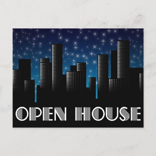 オープンハウス:citscape night sky ポストカード (正面)