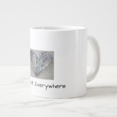 オープンハートジャイアントコーヒーマグパーソナライズされた ジャンボコーヒーマグカップ (正面右)