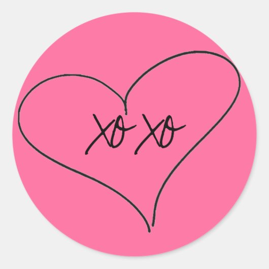 オープンハートステッカー ラウンドシール (正面)