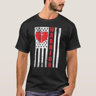 オープンハート手術ウォリアー米国国旗 – ハート患者 Tシャツ