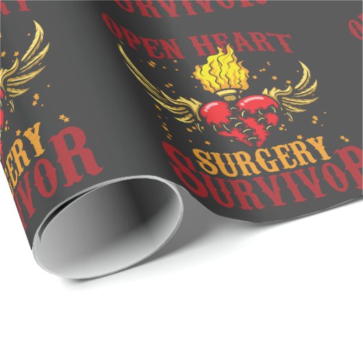 オープンハート手術生存者バイパスハート疾患 ラッピングペーパー (ロールコーナー)