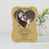 オープンハート金ゴールド写真卒業招待状 招待状 (スタンド正面)