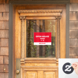 オープンハ赤と白ウス ウィンドウサイン