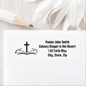 オープンバイブルクリスチャンクロス差出人住所ラベル ラベル (インサイチュ)