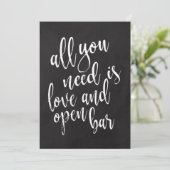 オープンバーでお手頃な黒板ウェディングサイン 招待状 (スタンド正面)