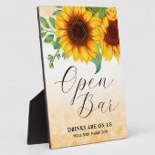 オープンバーひまわりサイン卓上プラーク フォトプラーク (側面)