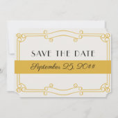 オープンバーアールデコオークレイエローアンドグレー セーブザデート (裏面)