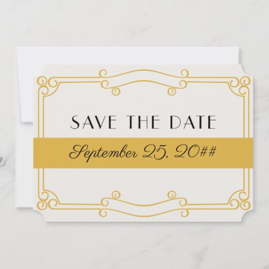 オープンバーアールデコオークレイエローアンドグレー セーブザデート (裏面)