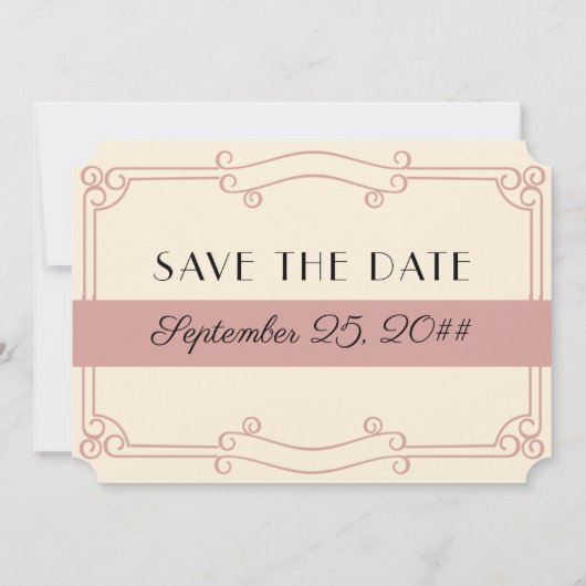 オープンバーアールデコダスティーバラとヴィンテージクリーム セーブザデート (裏面)