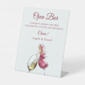 オープンバーエレガントワ赤と白インダンス結婚ズ 台座サイン (正面)