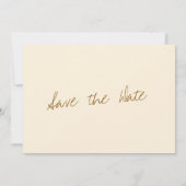 オープンバーオーバーサイズタイポグラフィヴィンテージクリームブロンズ セーブザデート (裏面)