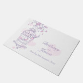 オープンバーケージ2鳥カスタムウェディングマット ドアマット (アングル)