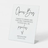 オープンバーサインウェディングレセプションドリンクテーブルG400 台座サイン (正面)