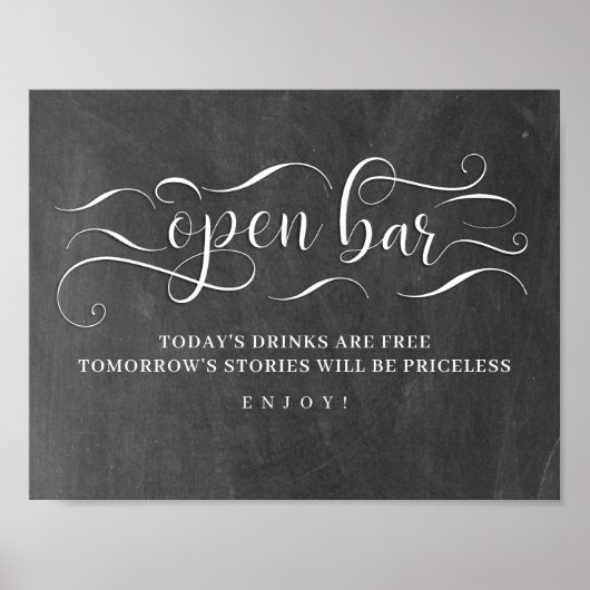 オープンバーシャルボードウェディングデイサイン ポスター (正面)