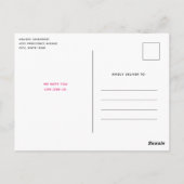 オープンバースデーパーティーを運転するピンクスロース ポストカード (裏面)