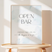 オープンバーブライダルシャワーオンクラウドナイン青 台座サイン