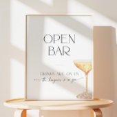 オープンバーブライダルシャワーパール&プロセッコニュートラル 台座サイン