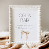 オープンバーベージュボウブライダルシャワー結び目 台座サイン