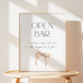 オープンバーベージュボウブライダルシャワー結び目 台座サイン