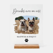 オープンバーペットドリンク結婚アクリルのバーのサイン アクリルサイン (正面)