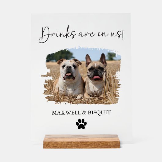 オープンバーペットドリンク結婚アクリルのバーのサイン アクリルサイン (正面)