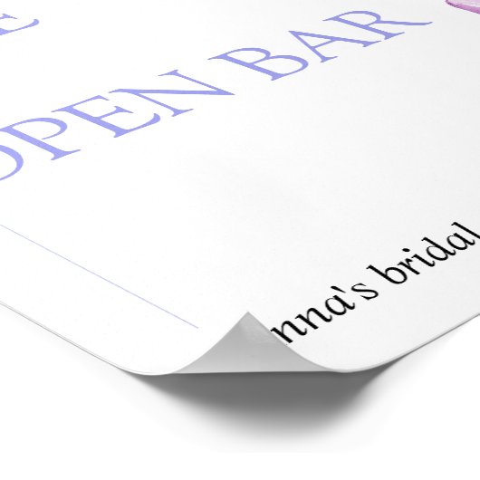 オープンバー彼与えは彼女の蝶ブライダルシャワー ポスター (角)