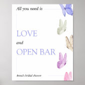 オープンバー彼与えは彼女の蝶ブライダルシャワー ポスター (正面)