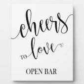 オープンバー標識卓上プラーク（イーゼル付） フォトプラーク (正面)