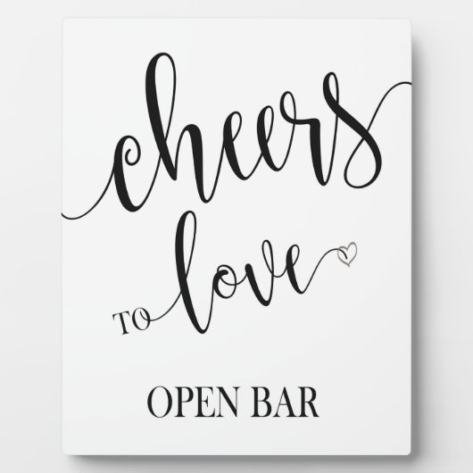 オープンバー標識卓上プラーク（イーゼル付） フォトプラーク (正面)