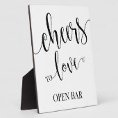 オープンバー標識卓上プラーク（イーゼル付） フォトプラーク (側面)