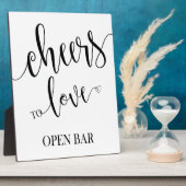 オープンバー標識卓上プラーク（イーゼル付） フォトプラーク (側面)