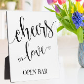 オープンバー標識卓上プラーク（イーゼル付） フォトプラーク