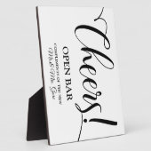 オープンバー標識卓上プラーク（イーゼル付） フォトプラーク (側面)