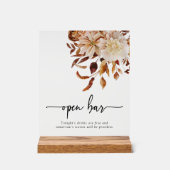 オープンバー秋アクリル標識 アクリルサイン (正面)