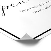 オープンバー結婚のサインエレガント書モダン類 ポスター (角)