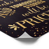 オープンバー結婚のポスターブラック/金ゴールド ポスター (角)