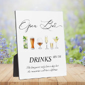 オープンバー結婚の看板イーゼル付き卓上プレート フォトプラーク