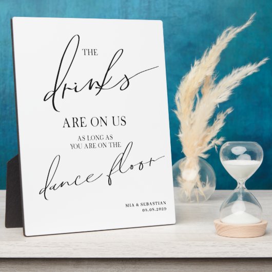 オープンバー結婚の看板テーブルトッププラーク フォトプラーク (側面)