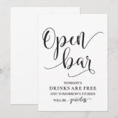 オープンバー結婚式アルコール案内板 招待状 (正面/裏面)