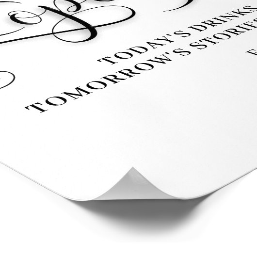 オープンバー結婚式日標識 ポスター (角)